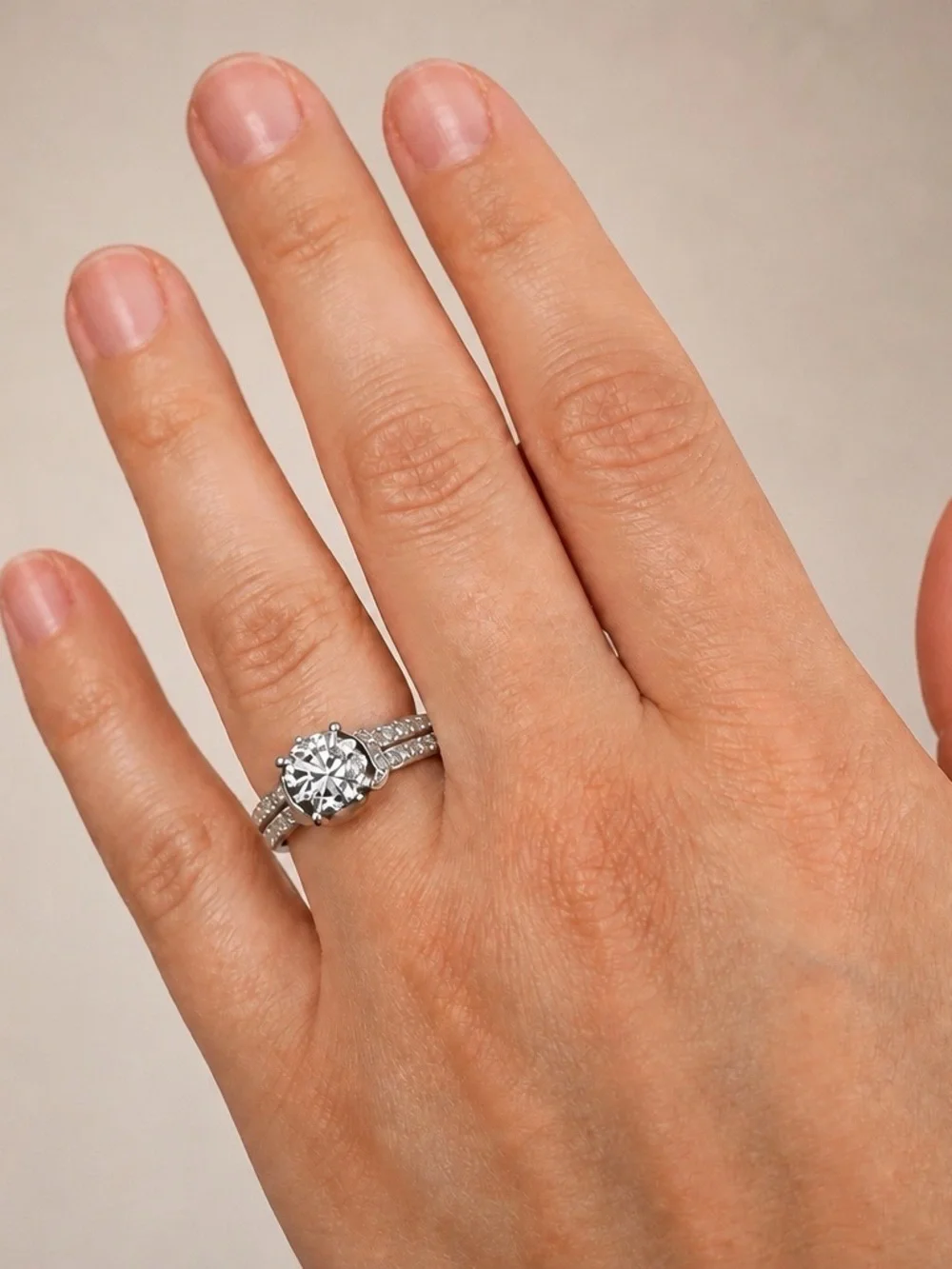 Vintage Jared Platinum Criss-Cross Cathedral Diamond Engagement Ring
